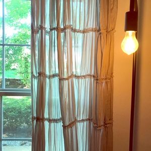 Ruffled light grey Anthropologie curtain